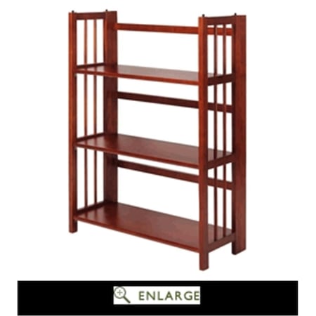 Casual Home 27.5 in. 3-Shelf Folding Stackable Bookcase, Mahogany CA627321